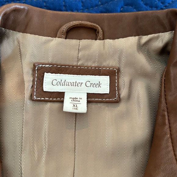 Coldwater Creek Brown Leather Vest - Picture 9 of 9